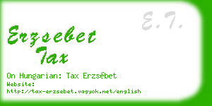 erzsebet tax business card